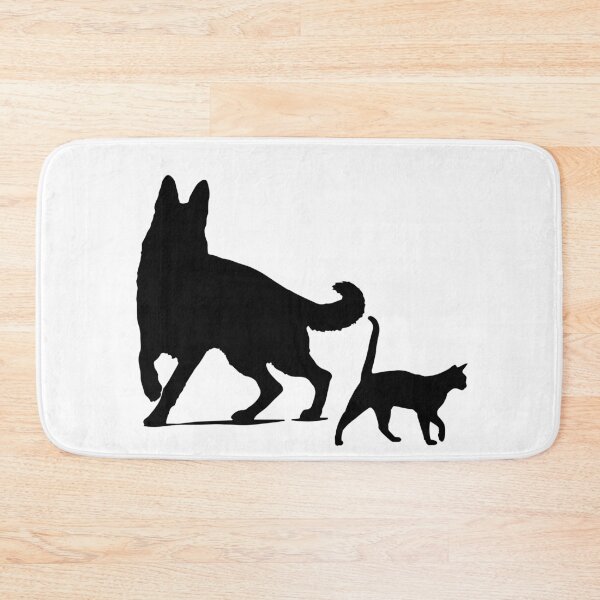 Item preview, cat and dog, black design, shadow of cat and dog. designed and sold by geekmania48.