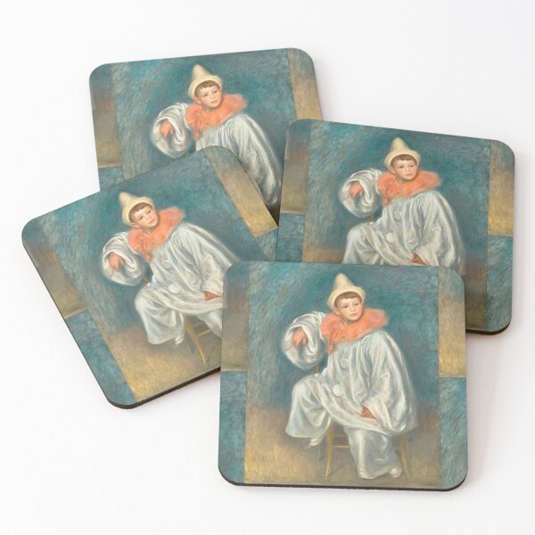 Item preview, The White Pierrot by Pierre-Auguste Renoir: Impressionist Costume Portrait Poster designed and sold by artofuniverse.