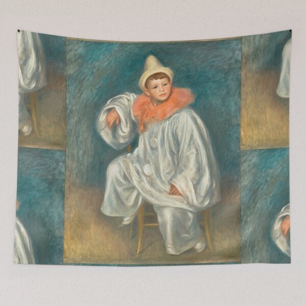 Item preview, The White Pierrot by Pierre-Auguste Renoir: Impressionist Costume Portrait Poster designed and sold by artofuniverse.