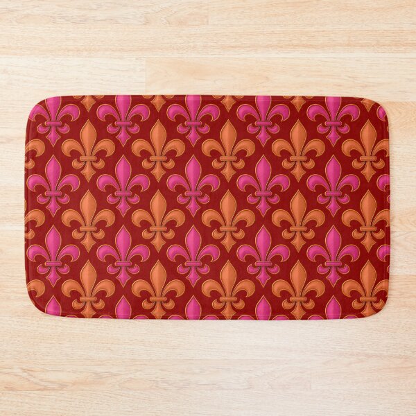 Artikelvorschau, Rot-Orange-Rosa-Fleur-de-lis-Design entworfen und verkauft von PatternTitan.