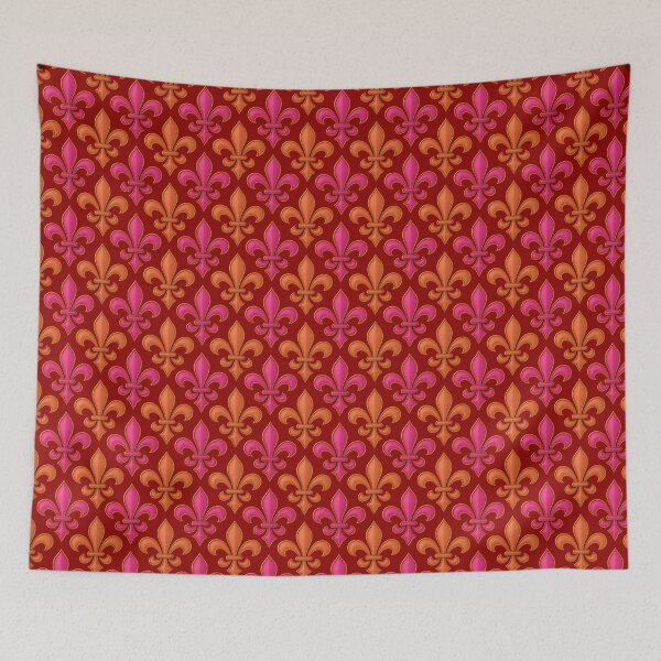 Artikelvorschau, Rot-Orange-Rosa-Fleur-de-lis-Design entworfen und verkauft von PatternTitan.