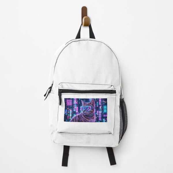 Item preview, Futuristic Cyberpunk Neon Cat with Sci-Fi Visor Art designed and sold by Starcatdesigns2026.