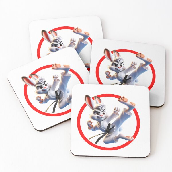 Item preview, Karate Rabbit - Cute Martial Arts Bunny Kick Design designed and sold by FreshLineArts.