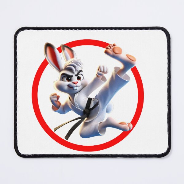 Item preview, Karate Rabbit - Cute Martial Arts Bunny Kick Design designed and sold by FreshLineArts.