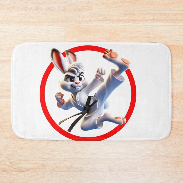 Item preview, Karate Rabbit - Cute Martial Arts Bunny Kick Design designed and sold by FreshLineArts.