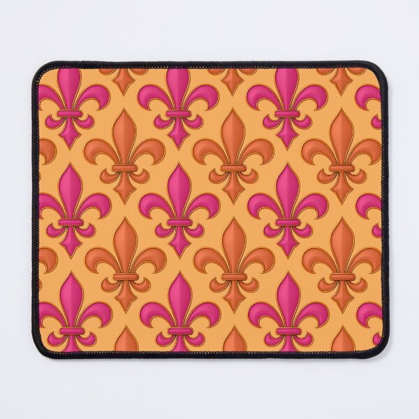 Item preview, Orange Pink Orange Fleur-de-lis Design designed and sold by PatternTitan.
