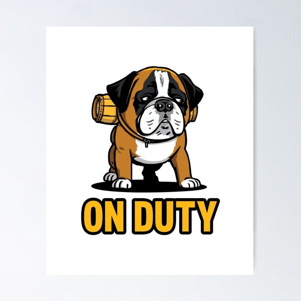 Item preview, Funny Saint Bernard On Duty Shirt | Rescue Dog  Barrel Tee | Dog Lover Gift designed and sold by PetAuraStudio.