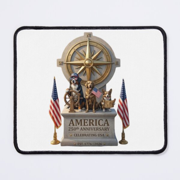 Item preview, Golden Retriever Bernese and Corgi USA 250th Anniversary Monument designed and sold by BSL-STORE.