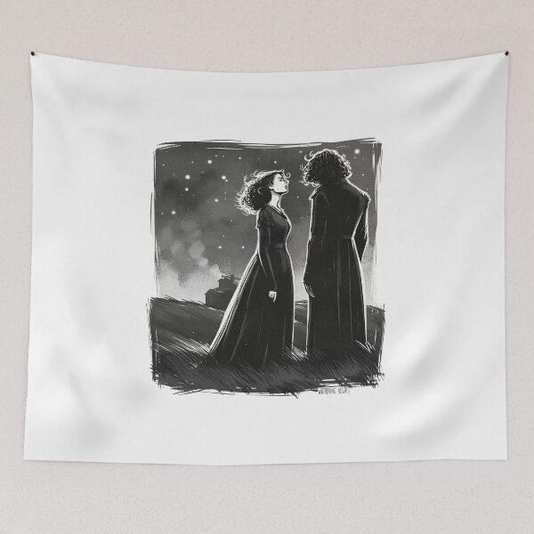 Item preview, Wuthering Heights Heathcliff & Catherine Starry Moors Sketch Shirt designed and sold by Fenay Designs.