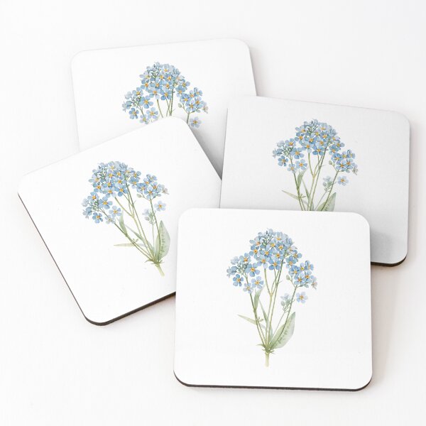 Item preview, Blue forget-me-not flowers watercolor designed and sold by uunaa.