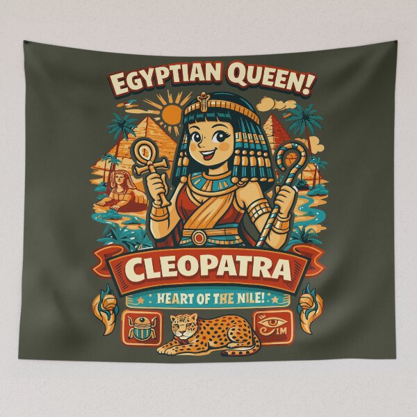 Item preview, Cleopatra Heart of the Nile – Egyptian Queen Retro Pop Art  designed and sold by Teeseas Wave.