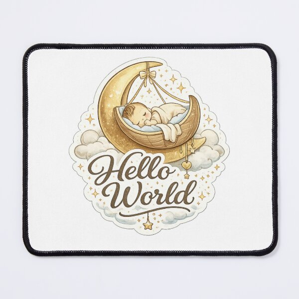 Item preview, Hello World Baby Moon Nursery Newborn Design designed and sold by CLOUTKULT.