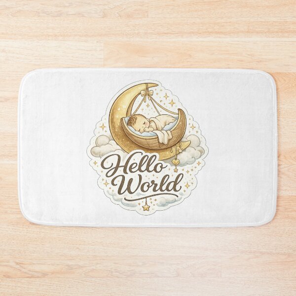 Item preview, Hello World Baby Moon Nursery Newborn Design designed and sold by CLOUTKULT.