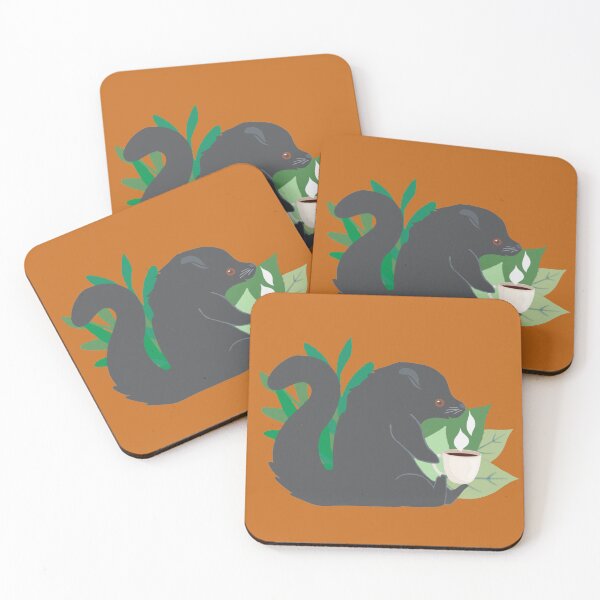 Item preview, Binturong Loves Coffee Cute Bearcat designed and sold by glowvim.