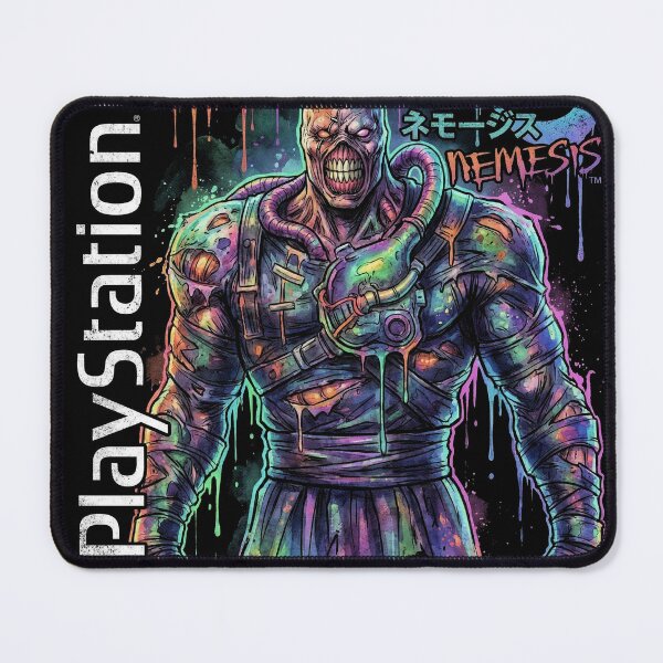 Item preview, Resident Evil 3 PS1 Leon and Claire Retro Cover Fan Design designed and sold by Senpaiwaves.