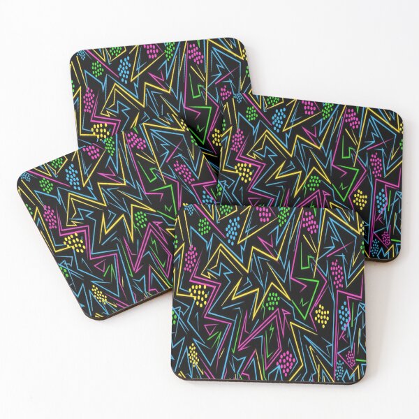Item preview, Retro Arcade Neon Zigzag Geometric Pattern designed and sold by ARYAM..