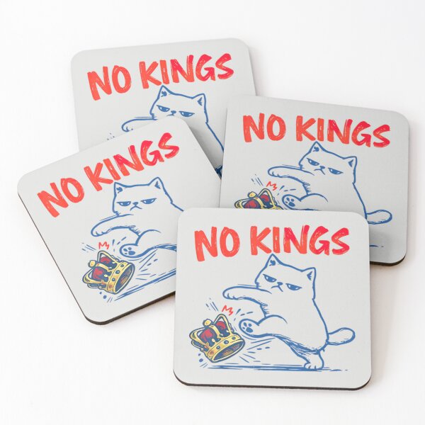 Item preview, No Kings Cat Kicking Crown Funny Anti Trump Protest Meme Design designed and sold by kittens2doggy.