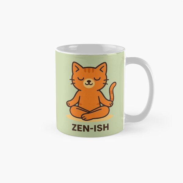 Item preview, Zen-ish Yoga Cat – Kawaii Orange Kitty Illustration designed and sold by Aloloco.