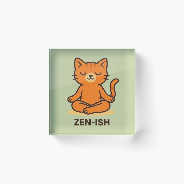 Item preview, Zen-ish Yoga Cat – Kawaii Orange Kitty Illustration designed and sold by Aloloco.