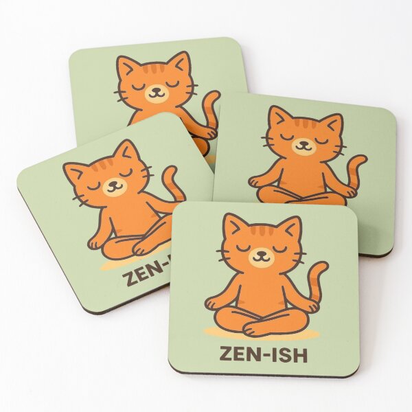 Item preview, Zen-ish Yoga Cat – Kawaii Orange Kitty Illustration designed and sold by Aloloco.