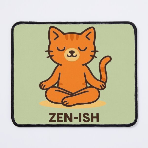 Item preview, Zen-ish Yoga Cat – Kawaii Orange Kitty Illustration designed and sold by Aloloco.
