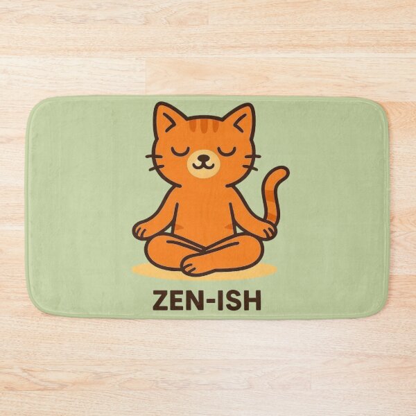 Item preview, Zen-ish Yoga Cat – Kawaii Orange Kitty Illustration designed and sold by Aloloco.