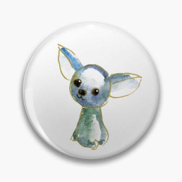 Item preview, Blue and green watercolor sitting Chihuahua designed and sold by Chihuahuapaintr.