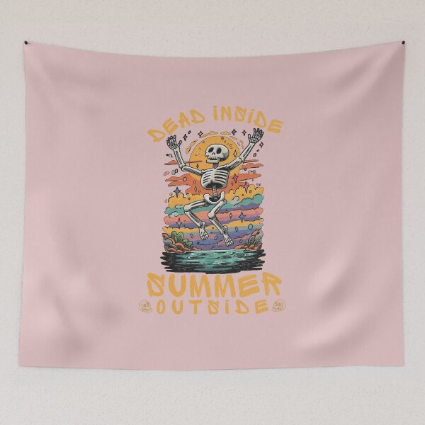 Item preview, Dead Inside Summer Outside Funny Skeleton Beach Vibes Retro Sunset designed and sold by Region.