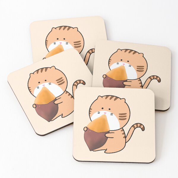 Item preview, Cute Orange Tabby Cat Eating Roasted Sweet Potato designed and sold by ubborn.