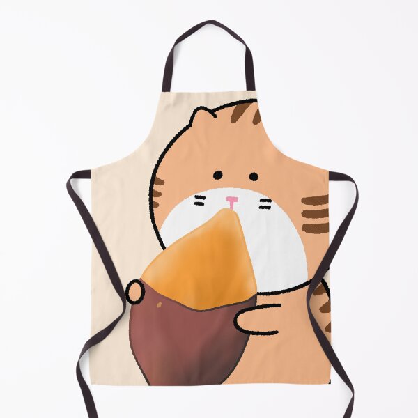 Item preview, Cute Orange Tabby Cat Eating Roasted Sweet Potato designed and sold by ubborn.