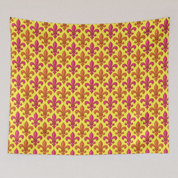Item preview, Yellow Orange Pink Fleur-de-lis Design designed and sold by PatternTitan.