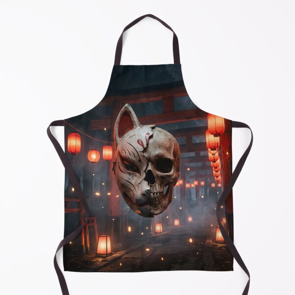 Item preview, Kitsune Fox Mask Skull Japanese Art designed and sold by DokuroInk.