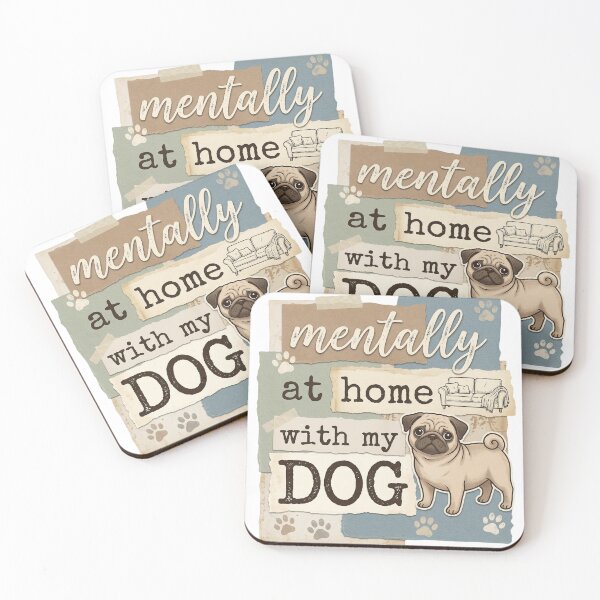 Item preview, Mentally Home With My Dog Pug Art  designed and sold by CulturalCurios.