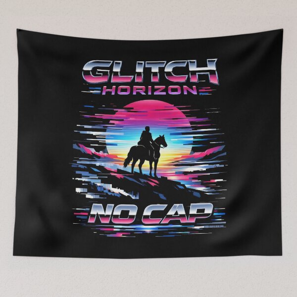 Item preview, Glitch Horizon No Cap Retro Synthwave designed and sold by SplashTastic.