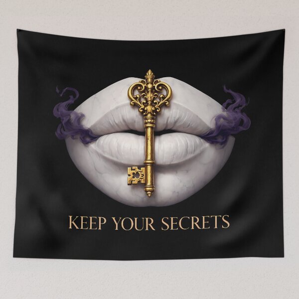 Item preview, Surreal Marble Lips Gold Key Secret Graphic designed and sold by agearb.