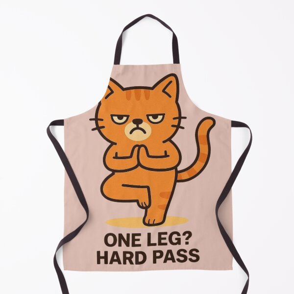 Item preview, One Leg? Hard Pass – Funny Yoga Cat Kawaii Illustration designed and sold by Aloloco.