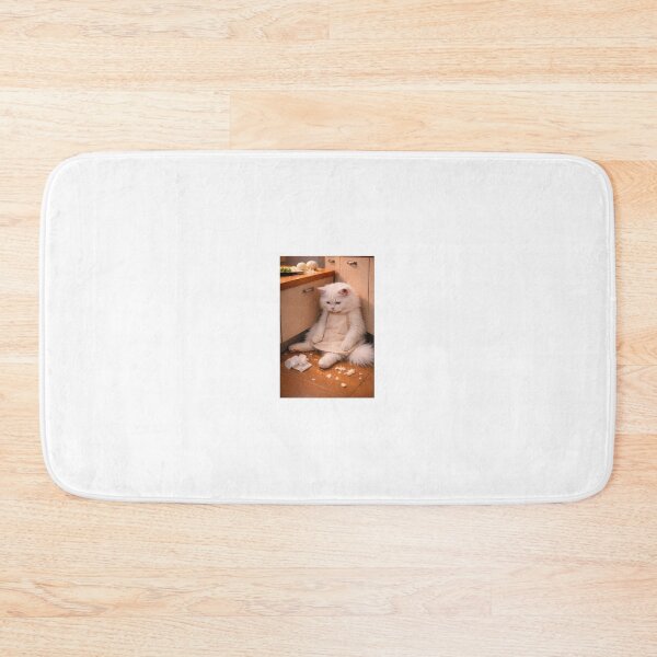 Item preview,  Sad White Cat After Cooking Fail designed and sold by LovelyCatGalaxy.