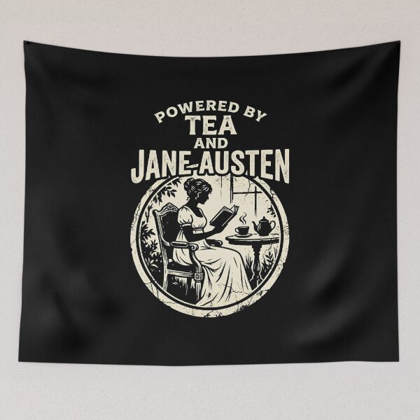 Item preview, Pride and Prejudice Powered By Tea And Jane Austen Reading Graphic Shirt designed and sold by Fenay Designs.