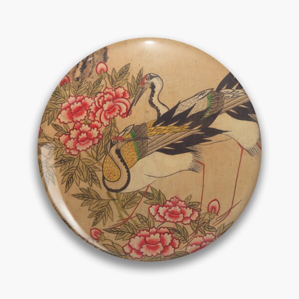 Item preview, Feng Shui Peony and Cranes Art Print for Wealth and Longevity designed and sold by allpalgo.
