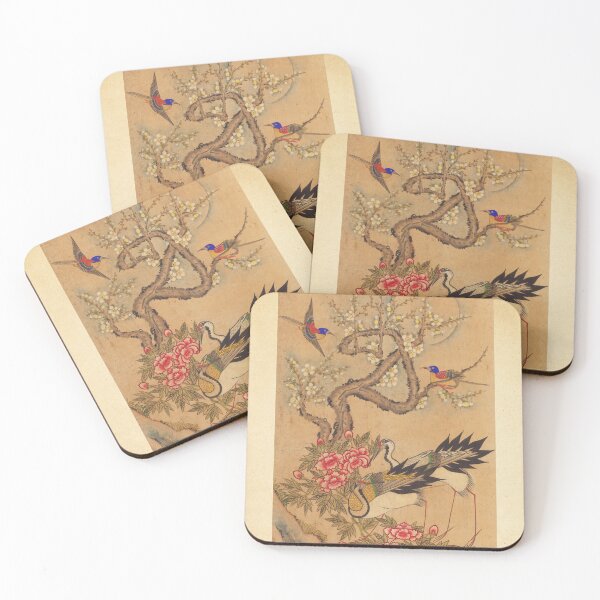 Item preview, Feng Shui Peony and Cranes Art Print for Wealth and Longevity designed and sold by allpalgo.