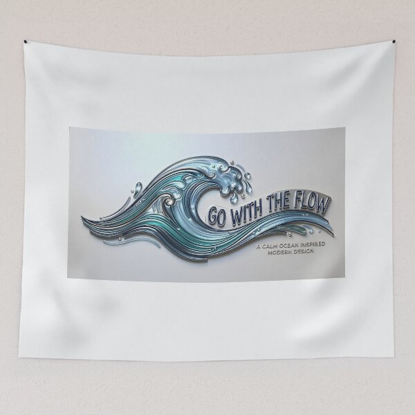 Item preview, Go With The Flow Ocean Wave Design | Calm Sea Aesthetic Modern Art designed and sold by MCV-Designs.