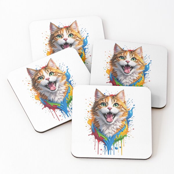 Item preview, Color Splash Cat Frenzy designed and sold by HezeSethPrints.