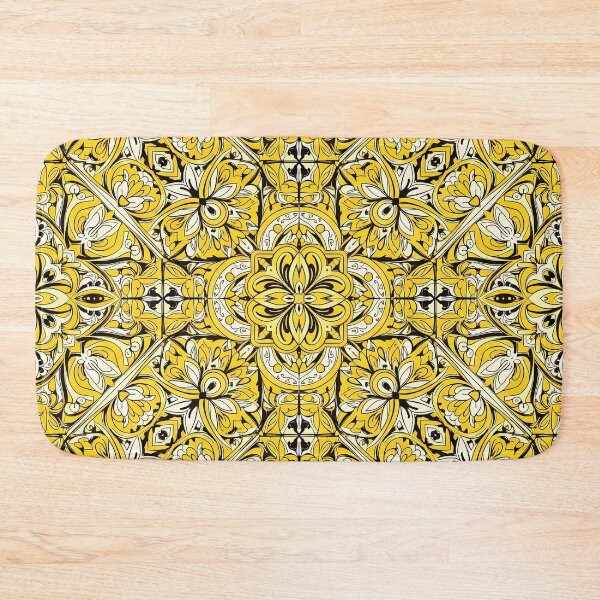Item preview, Sunny Yellow Floral Mandala Pattern | Intricate Victorian / Mediterranean Decorative Tile Design designed and sold by BrainCurves.