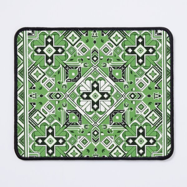 Item preview, Emerald Green Geometric Mosaic Pattern | Intricate Islamic Art Style Square Design designed and sold by BrainCurves.