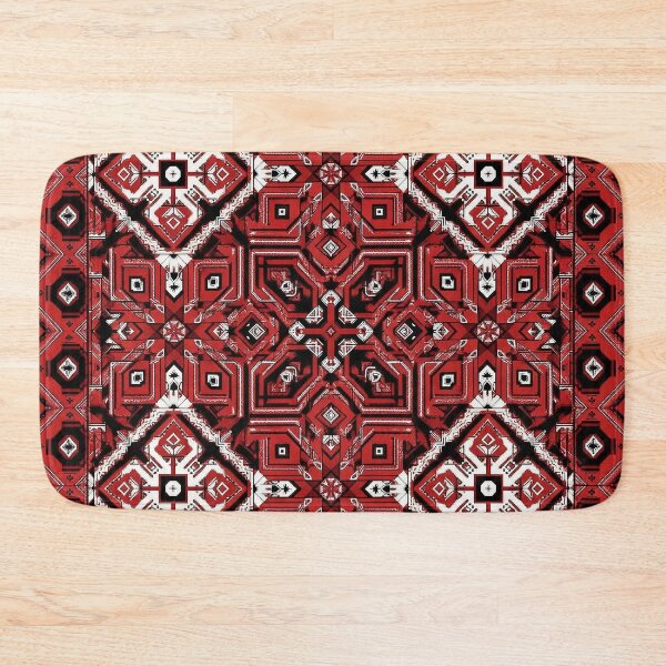 Item preview, Dramatic Crimson Black and White Geometric Tapestry designed and sold by BrainCurves.