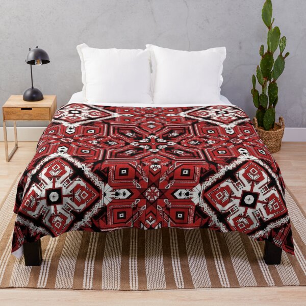 Item preview, Dramatic Crimson Black and White Geometric Tapestry designed and sold by BrainCurves.