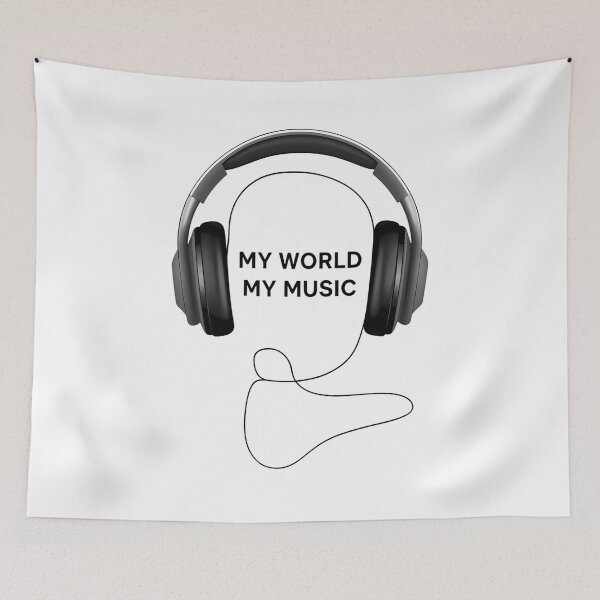 Item preview, My World, My Music: Line Art Headphones - World Music Day designed and sold by Art-Arcade6.