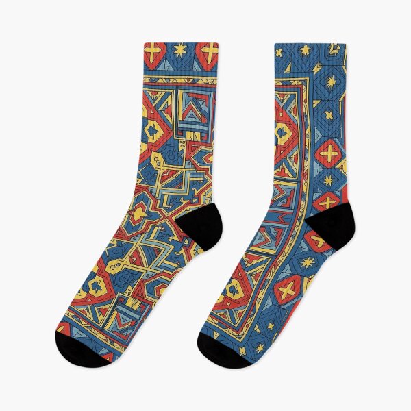 Item preview, Vibrant Byzantine Geometric Art: Intricate Blue, Red, and Yellow Pattern. designed and sold by BrainCurves.