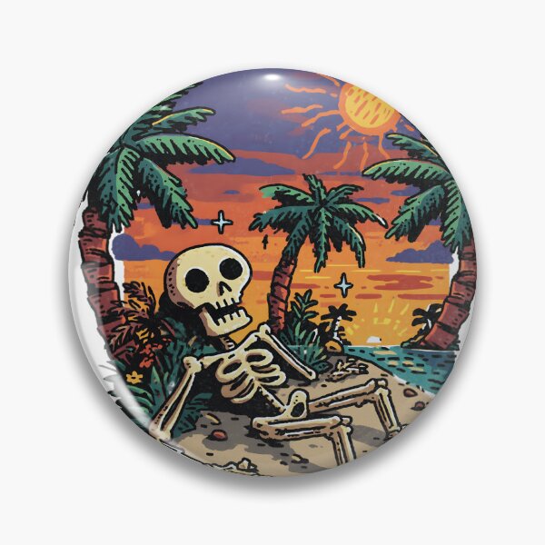 Item preview, Living My Death Life Funny Skeleton Beach Vacation Retro Sunset designed and sold by Region.