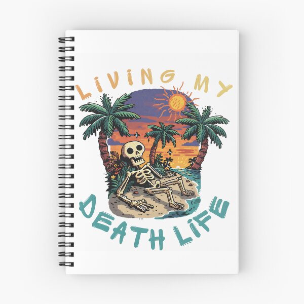Item preview, Living My Death Life Funny Skeleton Beach Vacation Retro Sunset designed and sold by Region.